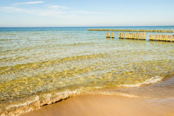 Playa Del Mar Báltico Polonia Con Las Ingles — Foto de Stock