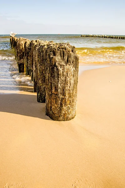 Ostseestrand Polen Mit Leisten — Stockfoto