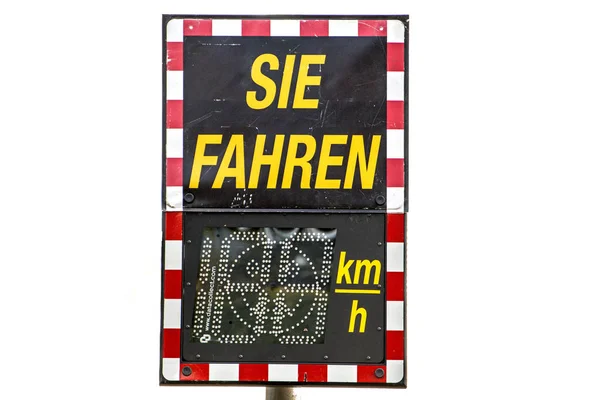 Verificação Velocidade Uma Aldeia Alemã — Fotografia de Stock
