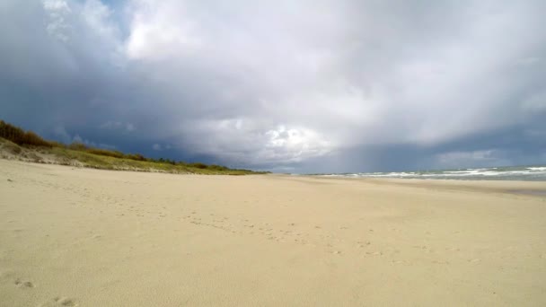 Παραλία Της Βαλτικής Θάλασσας Κακοκαιρία — Αρχείο Βίντεο