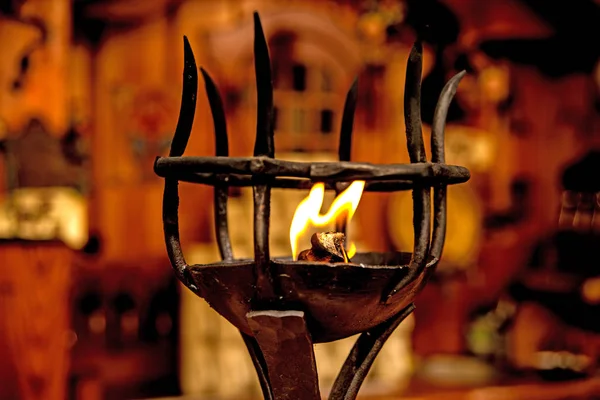 Olejová Lampa Středověký Pouliční Trh — Stock fotografie