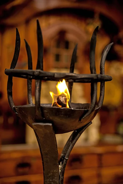 Oil Lamp Medieval Street Market — Stock Photo, Image