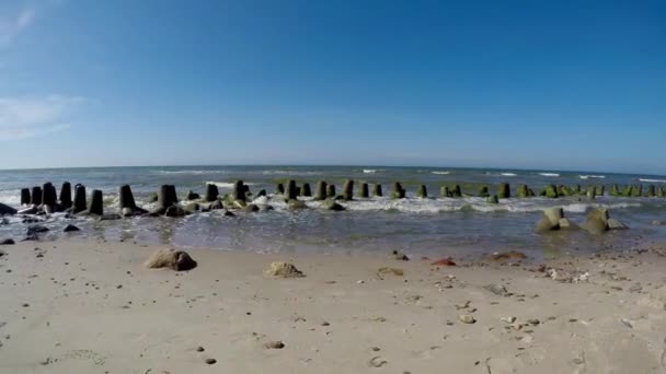 Beach Orzechowo Üzerinde Baltık Denizi Polonya — Stok video