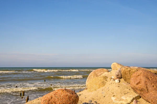 Playa solitaria, no afectada del Mar Báltico en Polonia — Foto de Stock