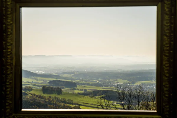 Vista panorâmica para as terras altas do Alb da Suábia, Alemanha — Fotografia de Stock