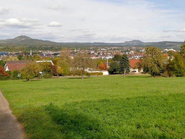 Almanya Hohenstaufen Rechberg Tepelerinin Panoramik Görüntüsü — Stok fotoğraf