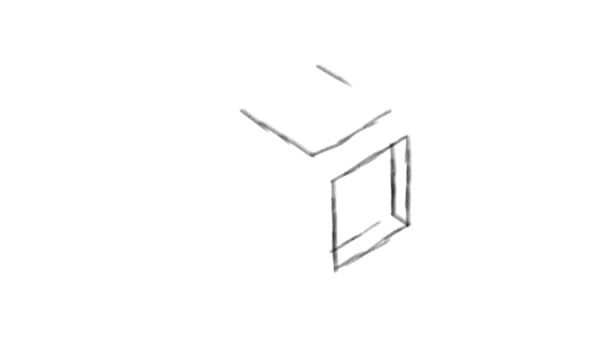 Ilusão Óptica Cubo Conjunto Lápis Abstrato — Vídeo de Stock