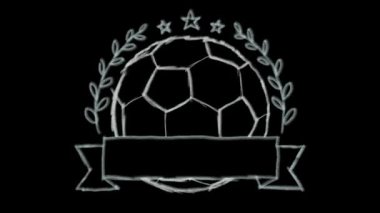 futbol amblemi ve boş takım adı, sorunsuz döngü, için kalem seti soyut