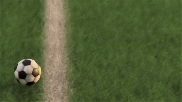 Alter Fußball Auf Dem Abendlichen Fußballplatz Hintergrund Bleistiftzeichnung Animiert — Stockvideo