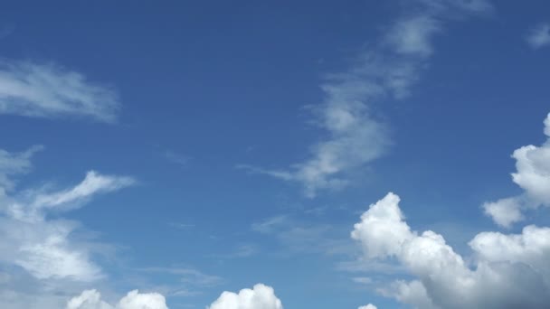 Beau Ciel Bleu Avec Fond Nuageux Beau Nuage Volant Dans — Video