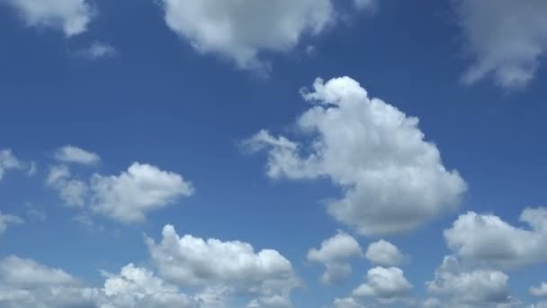 Mooie Blauwe Hemel Met Wolken Achtergrond Mooie Wolk Vliegen Blauwe — Stockvideo