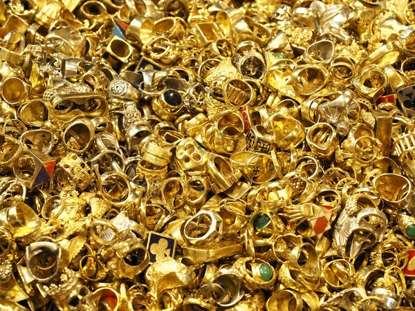 Gold Heap Pile Gold Rings Division Gold — Stock Photo, Image