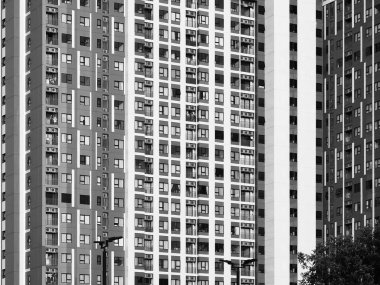 Şehir doğrusal siyah beyaz