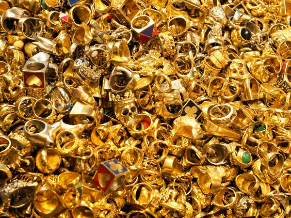 Gold Heap Pile Gold Rings Division Gold — Stock Photo, Image