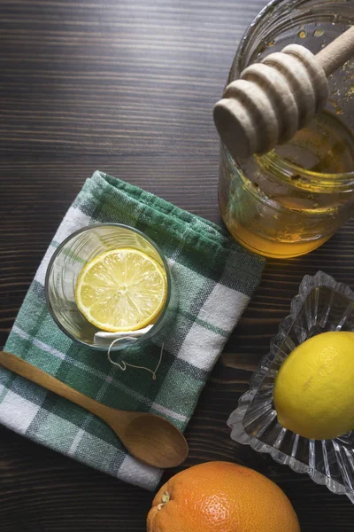 Teservis Vintage Bakgrund Ovanifrån Ovanifrån — Stockfoto