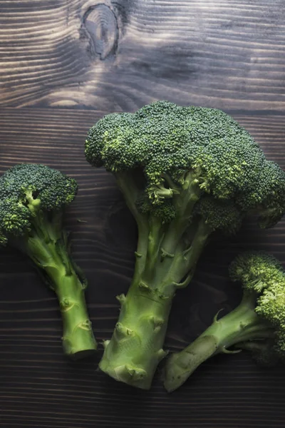 Broccoli Wooden Table Rustic Style — Stock Photo, Image