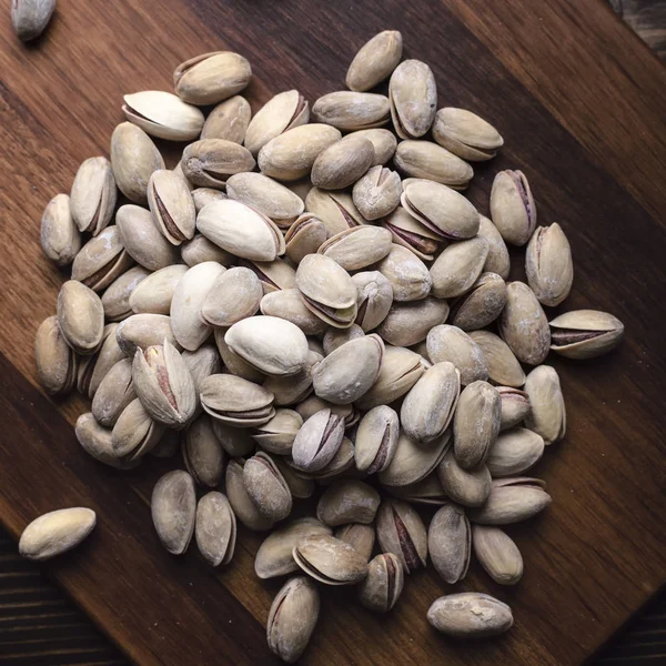 Delicious Salted Pistachios Wooden Background — Stock Photo, Image