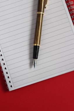 Dolma kalem ve defter üzerinde tablo, yukarıdaki