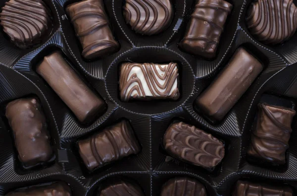 Pralinenschachtel Auf Dem Tisch Blick Von Oben — Stockfoto