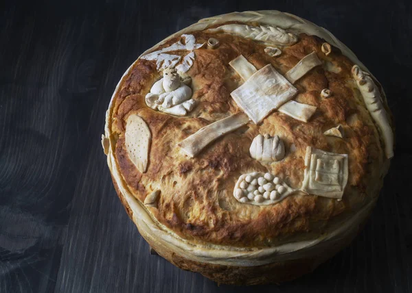 Boulangerie festive Pain de vacances sur fond en bois — Photo