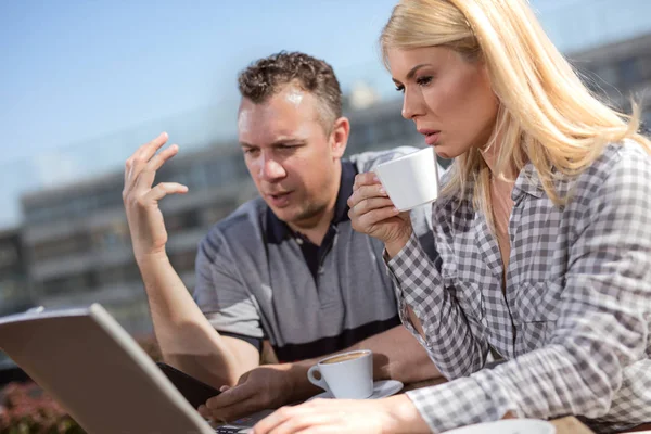 Gente Negocios Moderna Trabajando Café — Foto de Stock