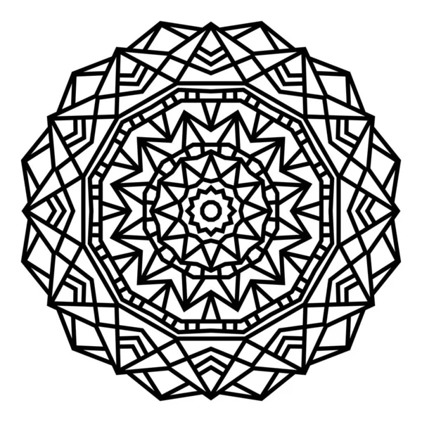 Geometrische Mandalas Malbuchseite Zick Zack Ornament Rundes Element Für Design — Stockvektor