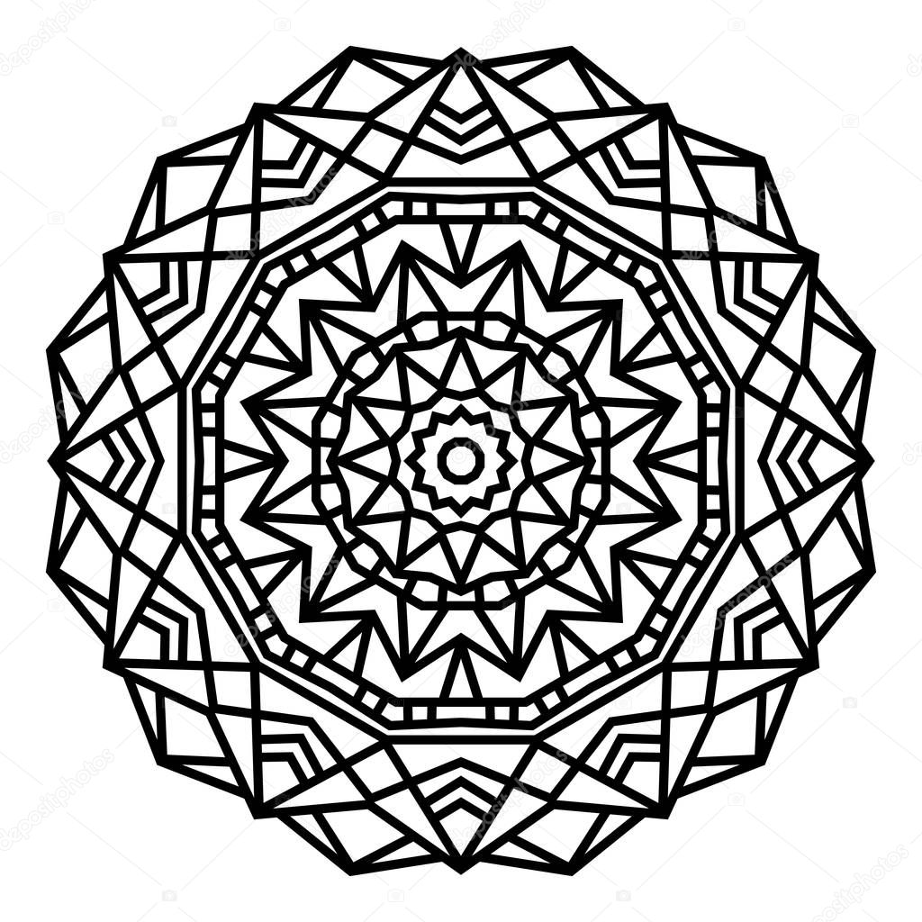 Mandalas Geométricos Libro Para Colorear Página Adorno Zigzag Elemento  Redondo Vector de stock por ©mr.barghest 264018472, image size:1024x1024