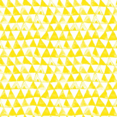 El sarı sulu boya Dikişsiz desen üçgen Afrika kültüründen ilham alan ile boyalı. Raster illüstrasyon.