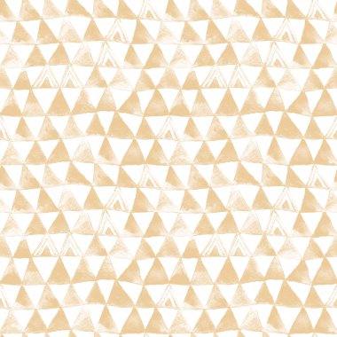 Sulu boya Dikişsiz desen üçgen Afrika kültüründen ilham alan ile el boyalı. Raster arka plan bir hafif pastel tonda Brown.