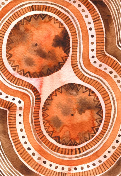 Ljudet av etniska Bongos. Tribal abstrakt akvarell bakgrund. — Stockfoto