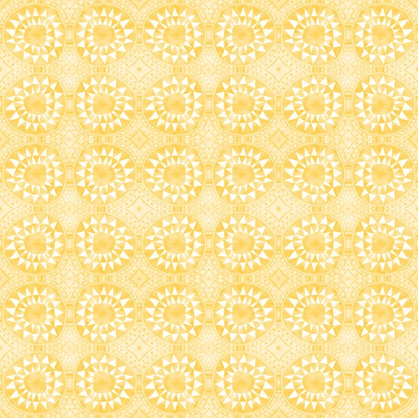 Gele Tribal Driehoeken Cirkel aquarel naadloos patroon. Geroosterd — Stockfoto