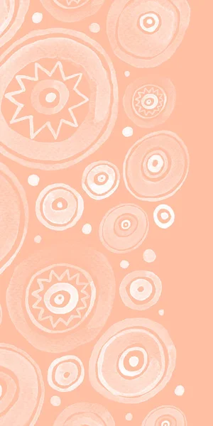 Pink Circles Abstract Vertical Border Card Template. Raster illu