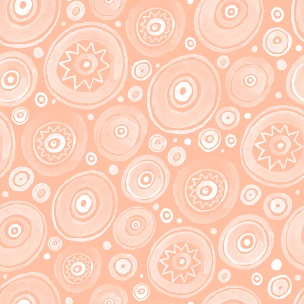 Patrón sin costura abstracto de círculos rosados. Ilustración de trama . — Foto de Stock