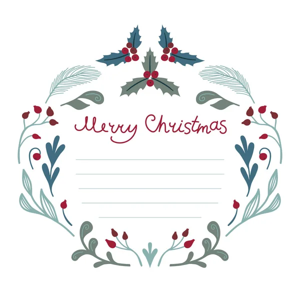 Весела Різдвяна Рамка Шаблон Векторної Картки — стоковий вектор