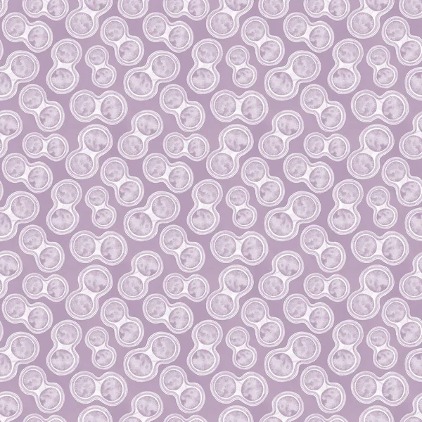 Watercolor Seamless Pattern Circles Lilac Color Palette Abstract Raster Texture — Stock Photo, Image