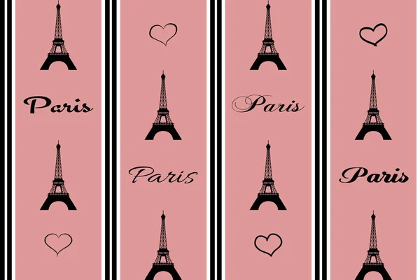 Paris Text Design Illustration Eiffel Tower Heart Shapes Decoration Pink — Stock Photo, Image