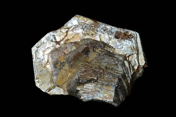 Pyrrhotite Crystal Isolated Black Background — Stock Photo, Image