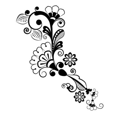 Dekoratif çiçek desenli vektör vintage çiçek arkaplanı