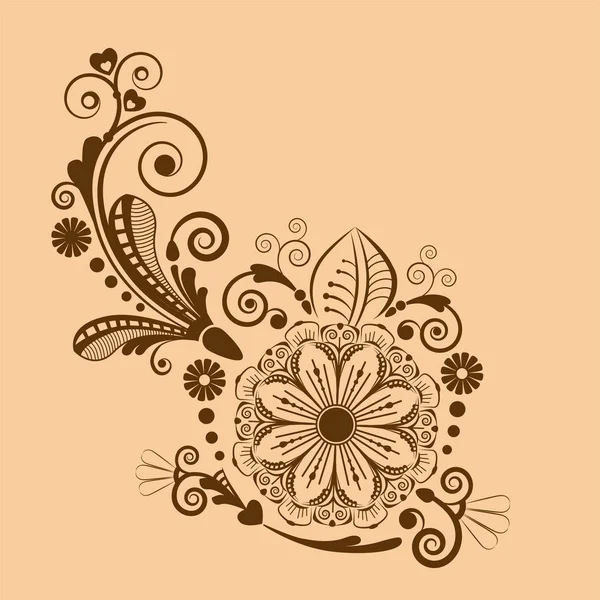 Dekoratif Çiçek Desenli Vektör Vintage Çiçek Arkaplanı — Stok Vektör