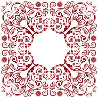 Dekoratif çiçek desenli vektör vintage çiçek arkaplanı