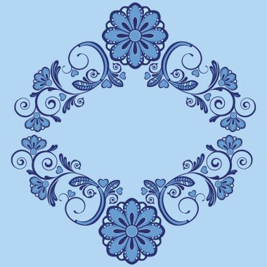 Dekoratif çiçek desenli vektör vintage çiçek arkaplanı