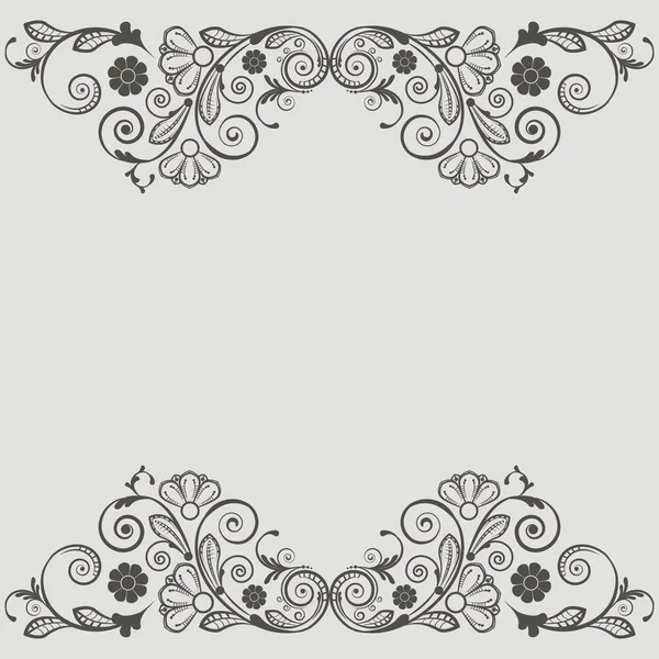 Vector Vintage Fundo Floral Com Flores Decorativas Para Design — Vetor de Stock