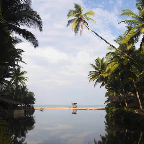 Widokiem Laguny Morza Arabskiego Cola Beach Goa Indie — Zdjęcie stockowe