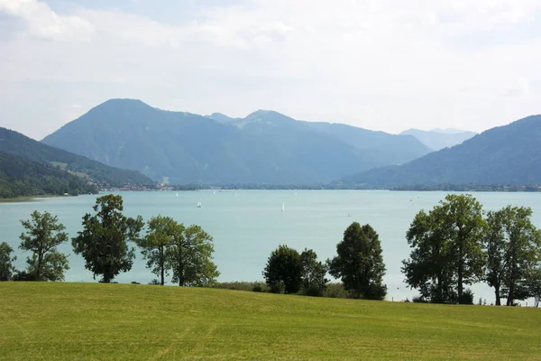 Veduta Del Lago Tegernsee Germania Una Giornata Estiva — Foto Stock