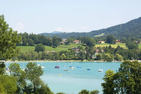 Veduta Del Lago Tegernsee Germania Una Giornata Estiva — Foto Stock