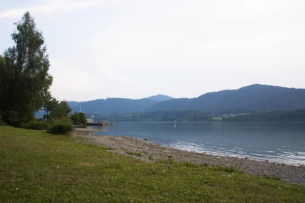 Une Vue Lac Tegernsee Allemagne Lors Une Soirée Été — Photo