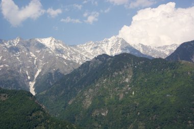 Kareri, Himachal Pradesh, Hindistan açık bir günde Dhauladhar Himalaya Aralığı güzel bir görünüm