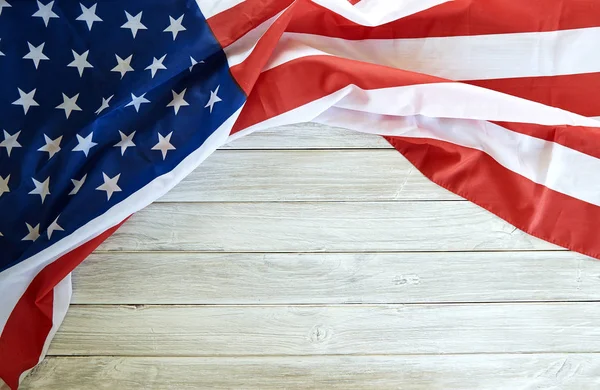 Flaga Usa Białym Tle Drewnianych — Zdjęcie stockowe