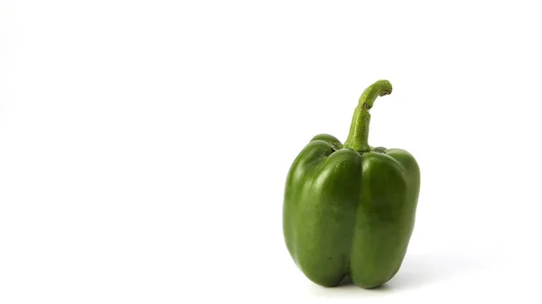 Färsk Enda Paprika Paprika Eller Capsicum Vit Bakgrund — Stockfoto