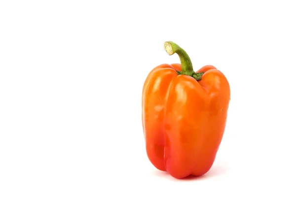 Fresh Single Orange Sweet Pepper Bell Pepper Capsicum White Background Stock Photo